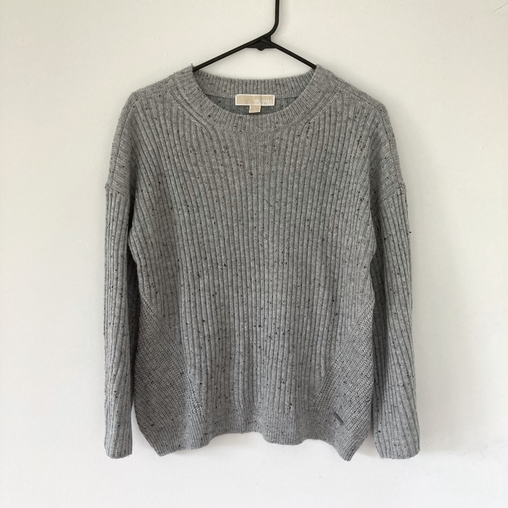 Michael Kors Gray Ribbed Sweater Medium
